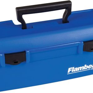 Flambeau Outdoors 6382TB 2-Tray Tackle Box - Classic Fishing Lure Storage Organizer, Medium Portable Tackle Box, 15 Tray Compartments, Blue/Gray